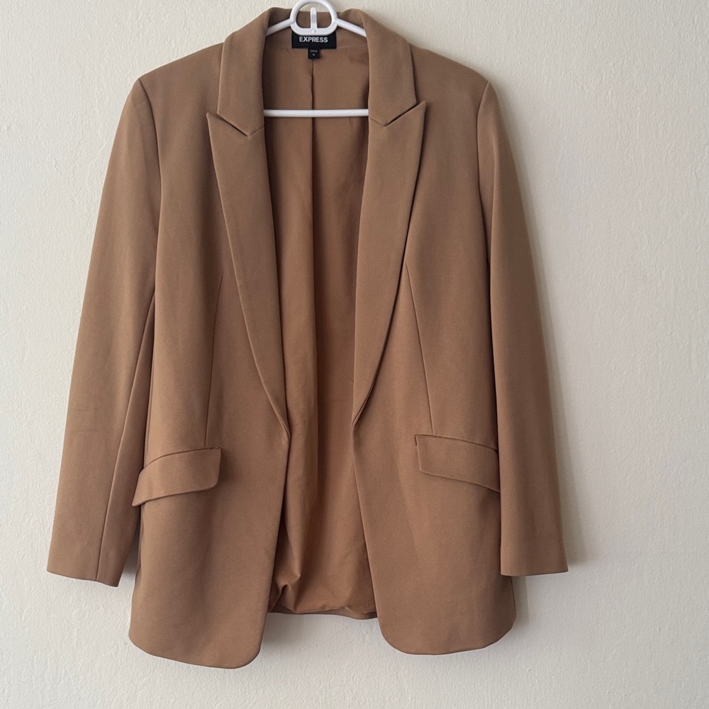 Express Women's Camel Open-Front Blazer